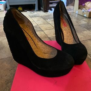Black Betsey Johnson Wedges
